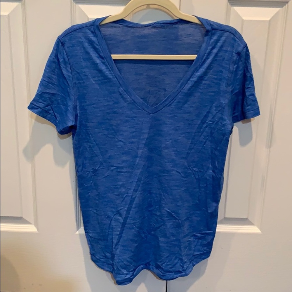 Blue V neck LULULEMON t shirt size 8